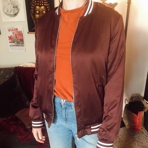Forever 21 maroon bomber size M